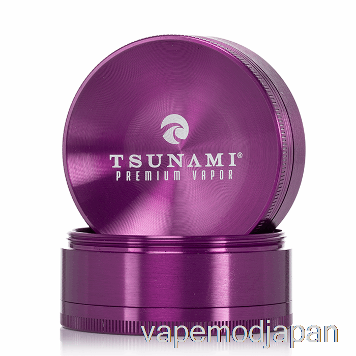 VAPE MOD 津波 2.4 インチ 4 ピース サンケントップ グラインダー パープル (63mm)